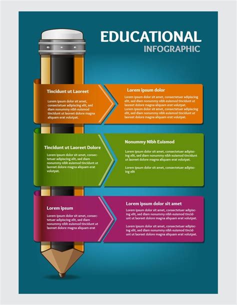 Infographic Template With Pencil Vector Illustration Of Education