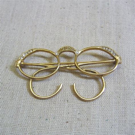 Vintage Rhinestone Eyeglass Pin To Hold Eyeglasses By Pandpf