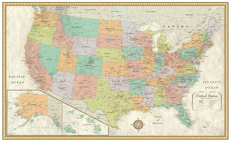 X RMC Classic Edition United States Wall Map Laminated Swiftmaps Com