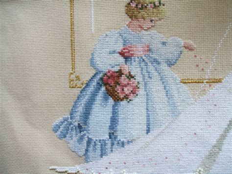 Cross Stitch Finished Completed Lavender And Lace United In Etsy