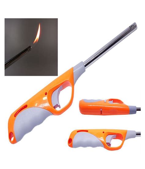 Electronic Adjustable Flame Gas Lighter Refillable Gun Spark Kitchen