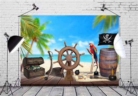 Buy BELECOBELECO 7x5ft Fabric Pirate Backdrop For Photography Beach