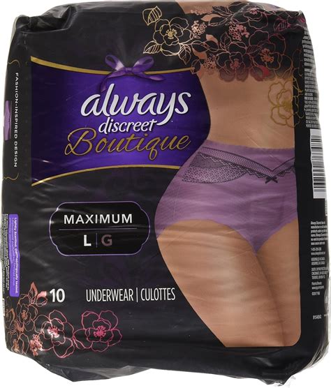Always Discreet Boutique Incontinence Underwear For Women Maximum Protection Purple Large
