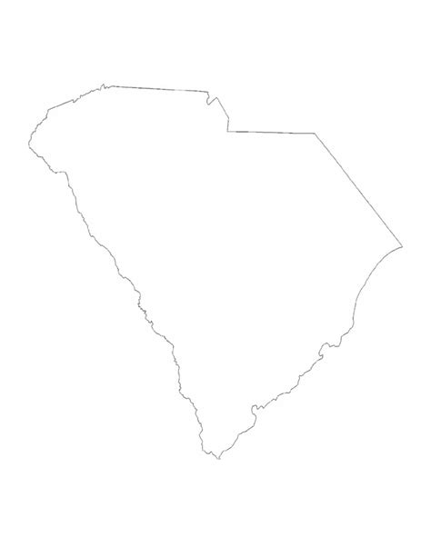 South Carolina State Outline Map Free Download