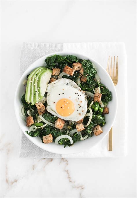 Simple Warm Kale Breakfast Salad Lively Table