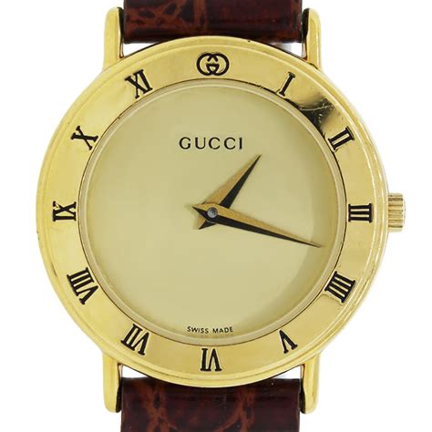 Vintage Gucci Gp 30002l Gold Dial Watch Boca Raton