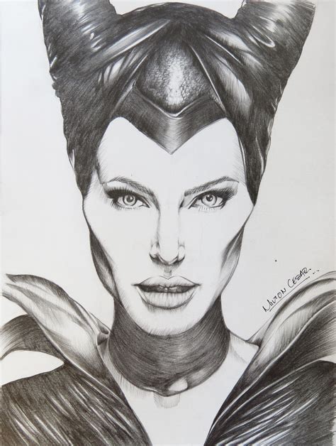 Drawing Maleficent Angelina Jolie 3 By Miltoncesar On Deviantart