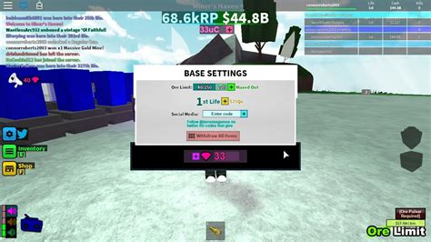 Roblox Miners Haven New Codes And Million Setup Youtube