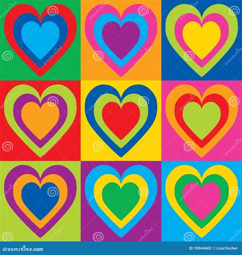 Pop Art Hearts Stock Vector Illustration Of Youth Cheerful 70944602