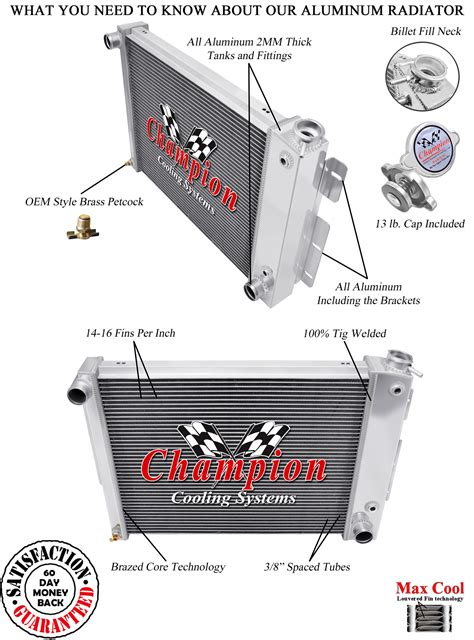 Chevy Camaro Aluminum Champion Radiator Performance Cooling