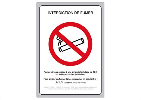 Panneau Interdit De Fum E Dans Les Lieux Publics Format A