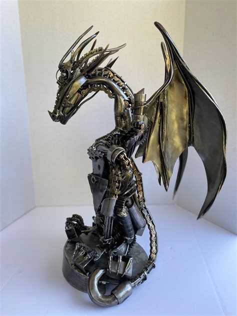 Metal Dragon Sculpture Dragon Dragon Art Etsy