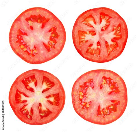 Tomato Slice Isolated On White Background Stock Photo Adobe Stock