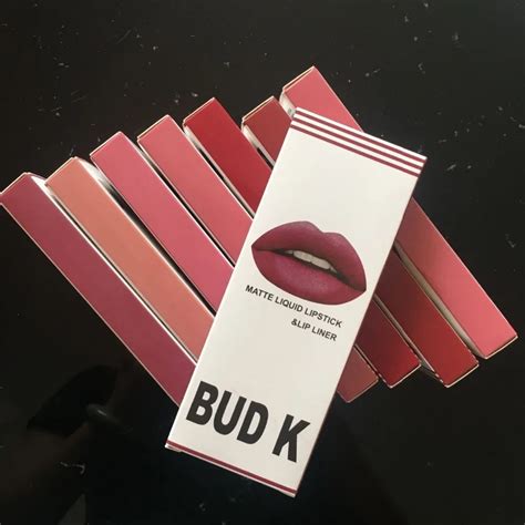 Bud K Lip Cosmetics Kit Lip Gloss Liner Fashion Matte Liquid Lipstick Makeup Long Lasting Beauty