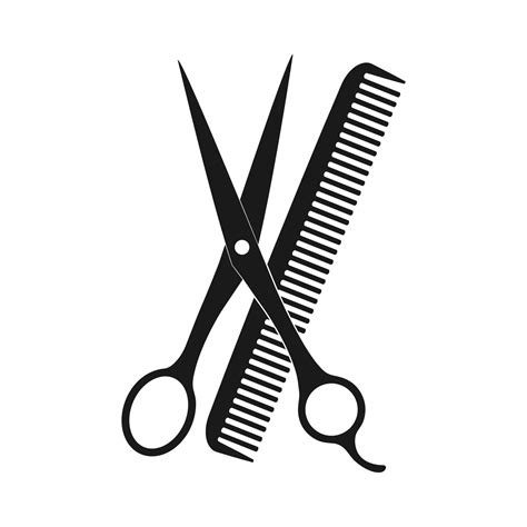 Hairdressing Scissors And Comb Black Silhouette Icon 8631949 Vector Art