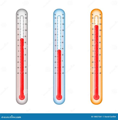 Thermometers With Medium Cold And Hot Temperatur Stock Image Image
