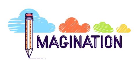 Premium Vector Imagination Word With Pencil Instead Of Letter I And