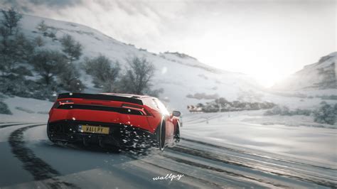 1920x1080 Lamborghini Huracan Drift In Snow Forza Horizon 4 Laptop Full