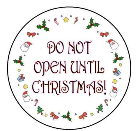 Do Not Open Until Christmas Round Stickers Version 2