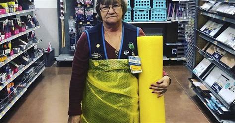 This Lady Works At Walmart Poses With Its Products For Stores Local Fb