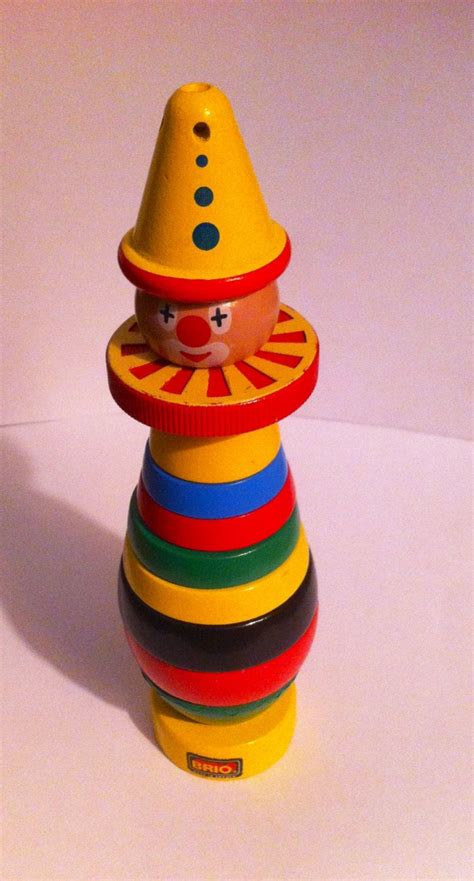 Vintage Brio Wooden Stacking Clown Made In Sweden Baby Einstein Toy