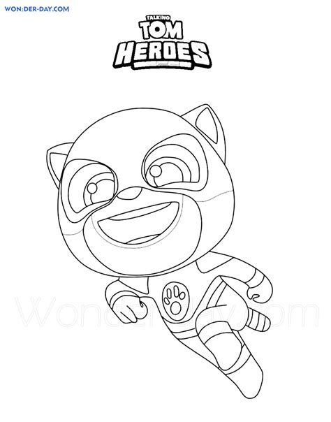 Talking Tom Hero Dash Ginger Para Colorear Theneave