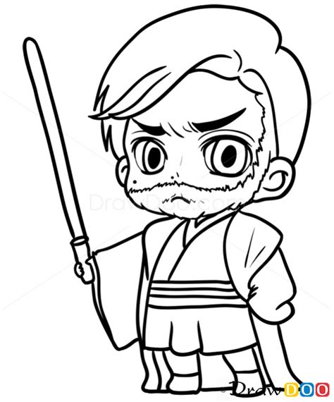 How To Draw Obi Wan Chibi Star Wars
