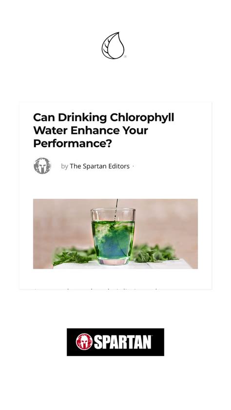 The Benefits Of Drinking Chlorophyll Water Spartan Spartanrace Chlorophyllwater Chlorophyll