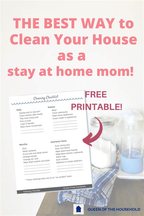 Housekeeping Schedule And Weekly Cleaning Routine Stay At Home Mom