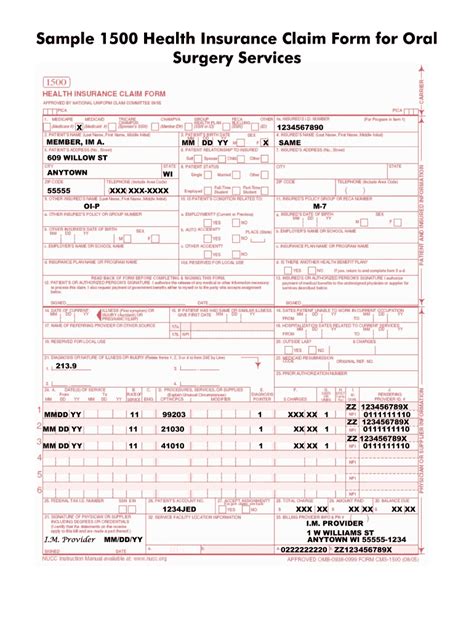 Health Insurance Claim Form Example Fill Online Printable Fillable