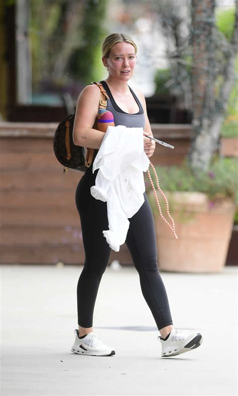 Hilary Duff In A Black Leggings Steps Out Of A Gym In Los Angeles 0529