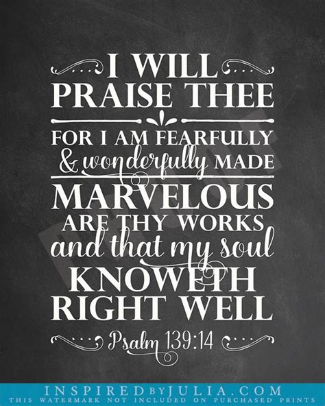 Psalm I Will Praise Thee For I Am Fearfully And Wonderfully