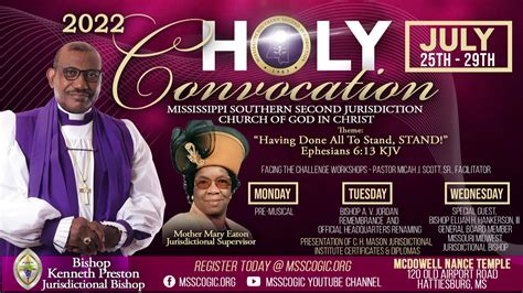 Mississippi Southern Second Cogic 2022 Msscogic Holy Convocation