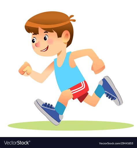 Boy Running Marathon Runner Royalty Free Vector Image