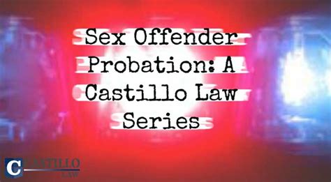 Sex Offender Probation A Castillo Law Series Castillo Law
