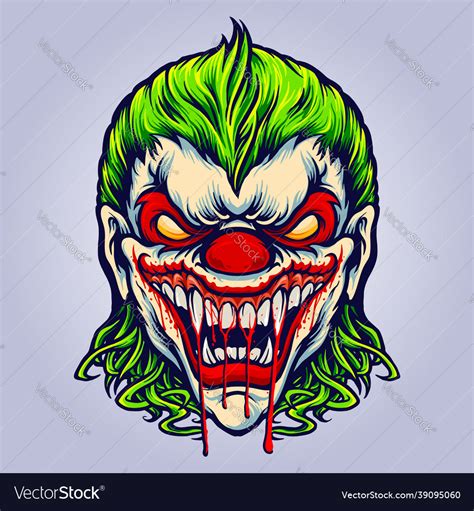 Evil Angry Joker Blood Vampire Royalty Free Vector Image