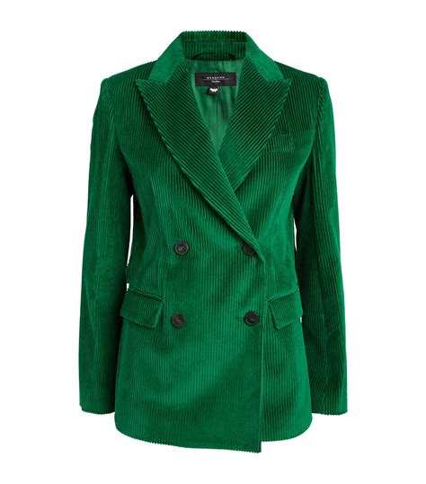 Womens Weekend Max Mara Green Corduroy Blazer Harrods Uk