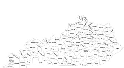 Kentucky County Map With County Names Free Download