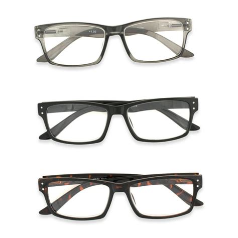 Inner Vision 3 Pack Reading Glasses For Men And Women 1 25 3 Clear Lens Readers