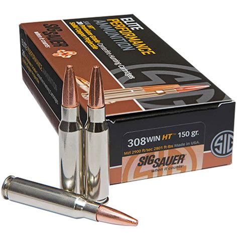 Sig Sauer Nickel Plated Elite Hunting 308 Winchester 150gr Jhp Rifle
