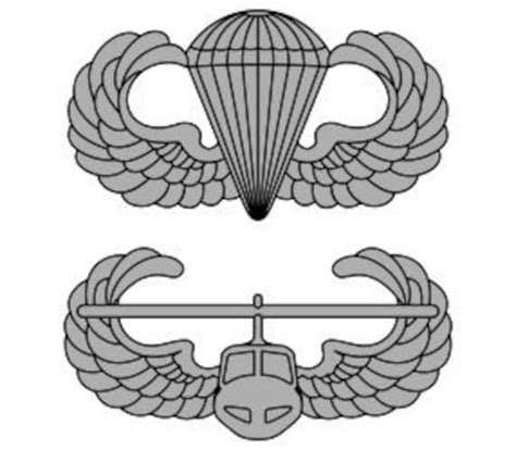 Us Army Parachutist And Air Assault Badges Stacked Vector Etsy