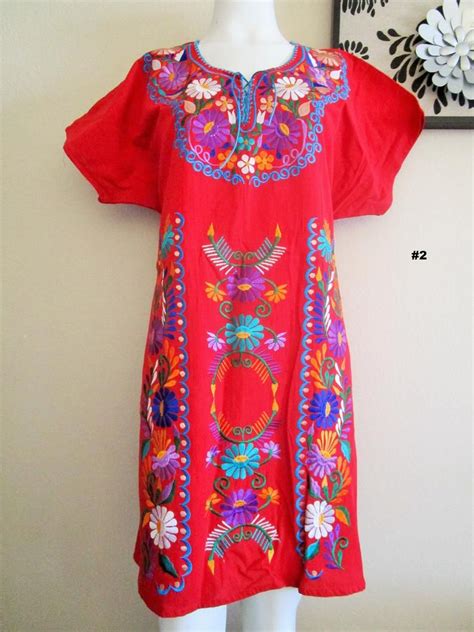 Mexican Dress Traditional Embroidered Dress Traditional Mexican Dress