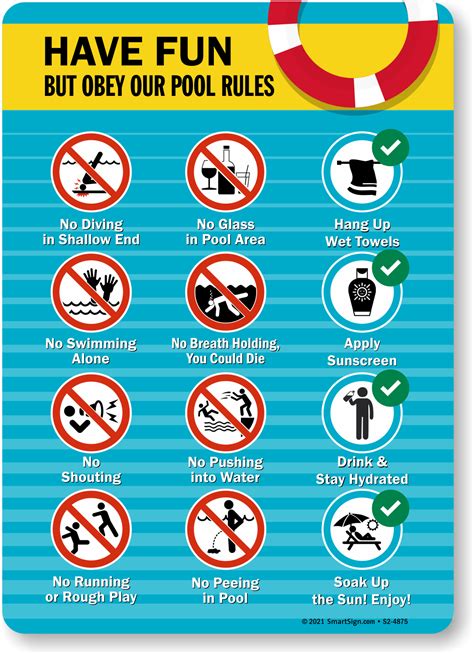 No Diving No Glass Have Fun But Obey Our Pool Rules Sign Sku S2 4875