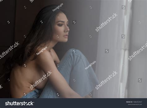 Lonely Naked Sexy Woman Jean Looking Stock Photo Shutterstock