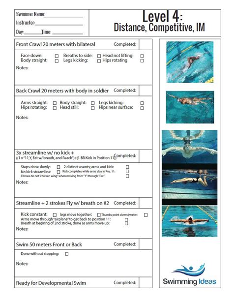 Swim Lesson Plan Template