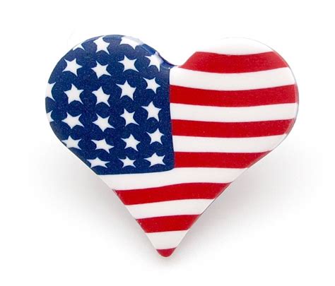 American Flag Heart Lapel Pin