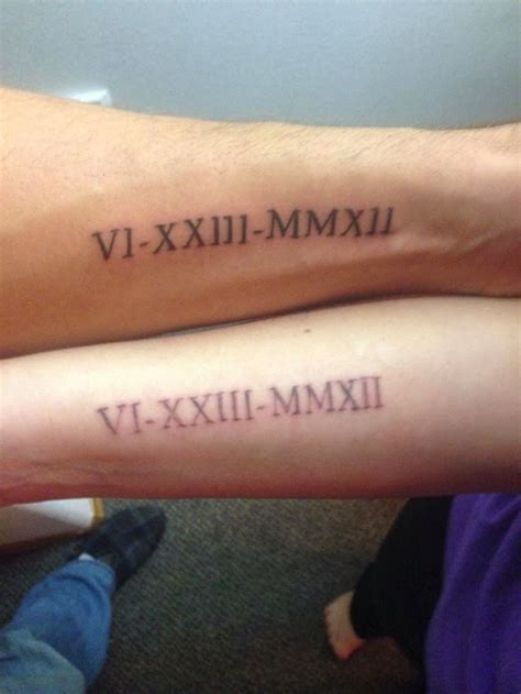 Tattoo Quotes For Men Couple Tattoo Love Infinity With The Date In Roman Numerals On Wrist