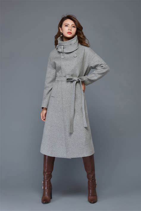 Long Womens Wool Coat Gray Wool Coat Coats For Women Wool Coat