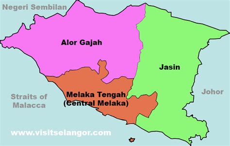 Map Of Melaka State Visit Selangor