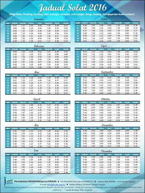 Jadwal sholat 5 waktu bulan oktober 2020 untuk wilayah tasikmalaya dan sekitarnya instagram. JADUAL WAKTU SOLAT SELANGOR 2013 PDF